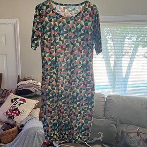 LuLaRoe Colorful Geometric Pattern Dress